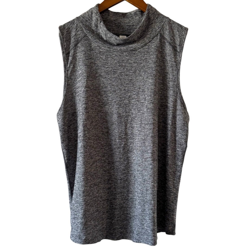 oiselle Grey Sleeveless Mock Neck Tank 12